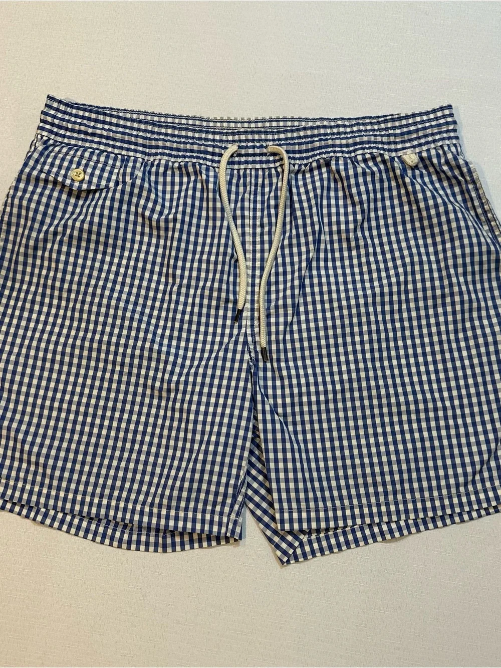 Polo Ralph Lauren Blue Gingham Swim Trunks XL